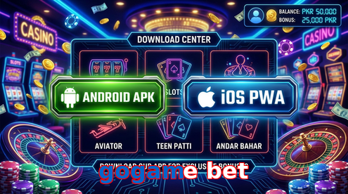 Main screen of Gogame Bet download page for PK players
